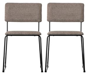 Chalk Chocolate Fabric Dining Chairs In A Pair