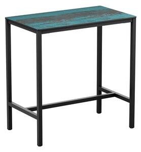 Extro Rectangular Wooden Bar Table In Vintage Teal