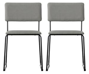 Chalk Light Grey Fabric Dining Chairs In A Pair