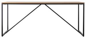 Hanley Wooden Dining Table With Black Metal Frame In Natural