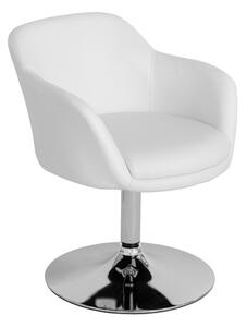 Bardwell Swivel Faux Leather Dining Chair In White