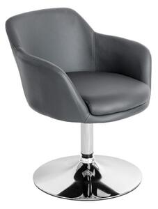 Bardwell Swivel Faux Leather Dining Chair In Grey