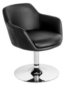 Bardwell Swivel Faux Leather Dining Chair In Black