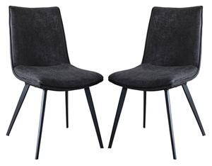 Honks Grey Faux Leather Dining Chairs In Pair