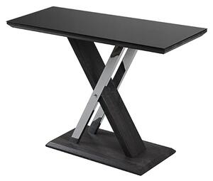 Prica Black Glass Top Console Table With Black Base