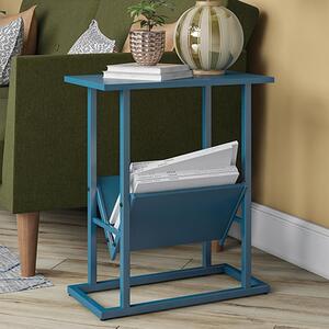 Rockingham Wooden Side Table With Magazine Rack In Blue