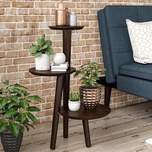 Brittan Wooden Plant Stand In Walnut