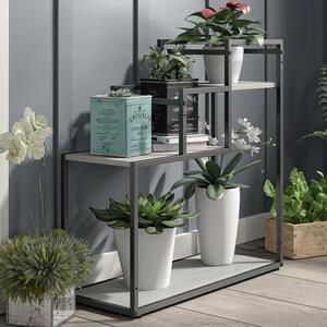 Warton Wooden Plant Stand With Metal Frame In Natural