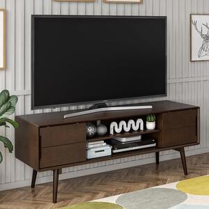 Brittan Wooden TV Stand With 2 Sliding Doors In Walnut