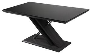 Prica Black Glass Top Dining Table With Black Base