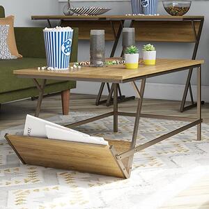 Rockingham Wooden Coffee Table With Magazine Rack In Walnut