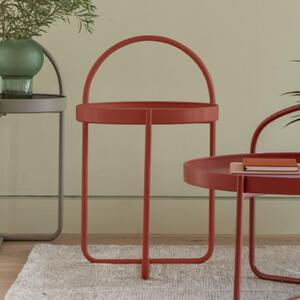 Marbury Round Metal Side Table In Coral