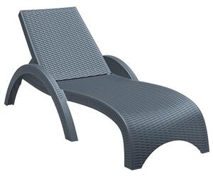 Ferryside Weather Resistant Resin Sun Lounger In Dark Grey