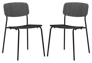 Versta Black Ash Dining Chairs With Black Frame In Pair