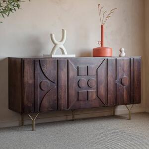 Kaskaskia Mango Wood Sideboard With 3 Doors In Brown