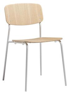 Versta Wooden Dining Chair In Clear Ash With White Frame