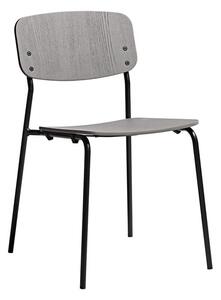 Versta Wooden Dining Chair In Grey Ash with Black Frame