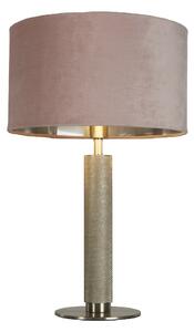 London Pink Velvet Shade Table Lamp In Satin Silver