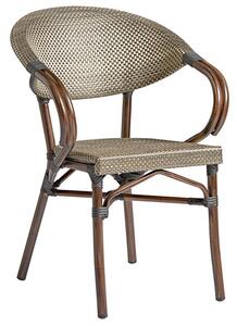 Ponte Outdoor Stacking Armchair In Gold With Black Weave