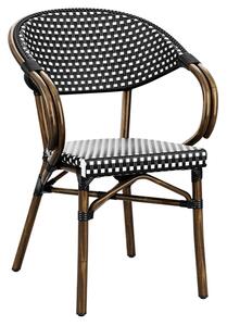 Ponte Outdoor Stacking Armchair In White With Black Weave