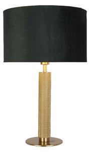 London Green Velvet Shade Table Lamp In Knurled Brass