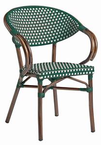 Ponte Outdoor Stacking Armchair In White With Green Weave