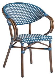 Ponte Outdoor Stacking Armchair In White With Blue Weave