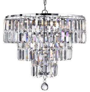 Empire 5 Light Clear Crystal Pendant Light In Chrome