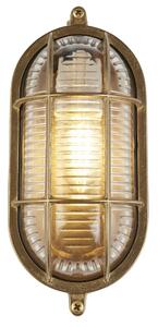 Avon Ribbed Glass Outdoor Light Oval In Brass