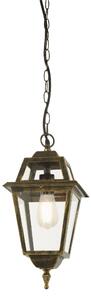 Orleans Glass Pendant Lantern Light In Black Gold