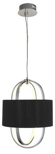 Madrid Black Fabric Shade Pendant Light In Chrome