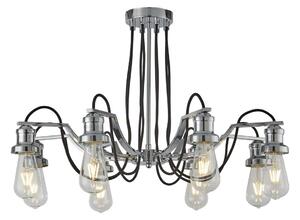 Olivia 8 Light Black Braided Cable Pendant Light In Chrome