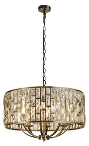 Bijou Champagne Glass Pendant Light Large In Antique Brass