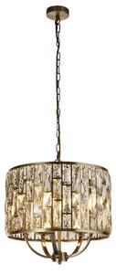 Bijou Champagne Glass Pendant Light Small In Antique Brass