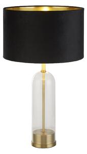 Oxford Black Velvet Shade Table Lamp With Glass Brass Base