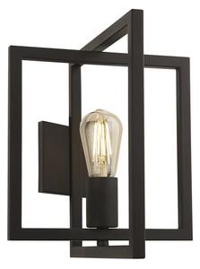 Plaza Square Metal Wall Light In Matt Black