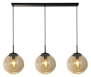 Punch 3 Light Champagne Glass Bar Pendant Light In Black