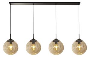 Punch 4 Light Champagne Glass Bar Pendant Light In Black