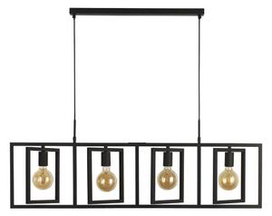 Plaza 4 Light Pendant Light Square In Matt Black