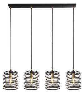 Spring 4 Light Bar Pendant Light In Gold And Black