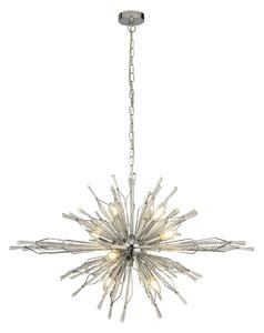 Starburst 8 Light Glass Ceiling Pendant Light In Chrome