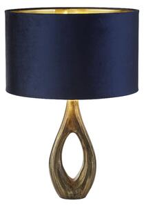 Bucklow Navy Shade Lamp Table With Brass Base