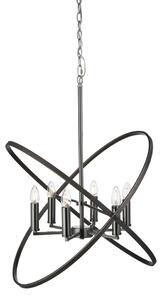 Hoopla 6 Light Ceiling Pendant Light In Pewter