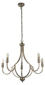 Lodge 5 Light Ceiling Pendant Light In Satin Silver