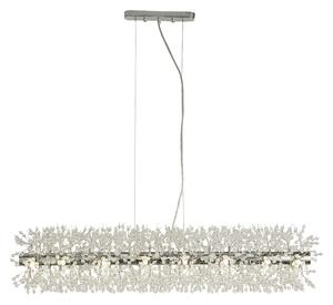 Sunburst 16 Light Glass Beads Bar Pendant Light In Chrome