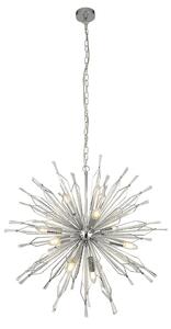 Starburst 10 Light Glass Ceiling Pendant Light In Chrome