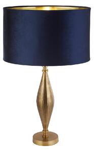 Rye Navy Velvet Shade Table Lamp In Antique Brass