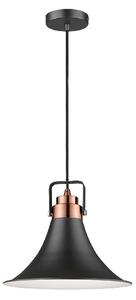 Anerley Metal Pendant Light In Matt Black And Copper