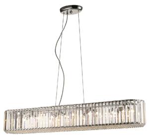 Belgravia 8 Light Clear Crystal Pendant Light Oval In Chrome