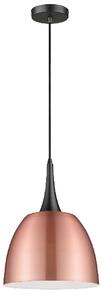 Acton Copper Shade Pendant Light In Matt Black